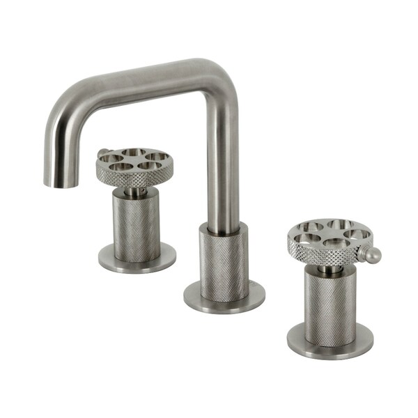 Widespread Bathroom Faucet with Push PopUp, Brushed Nickel